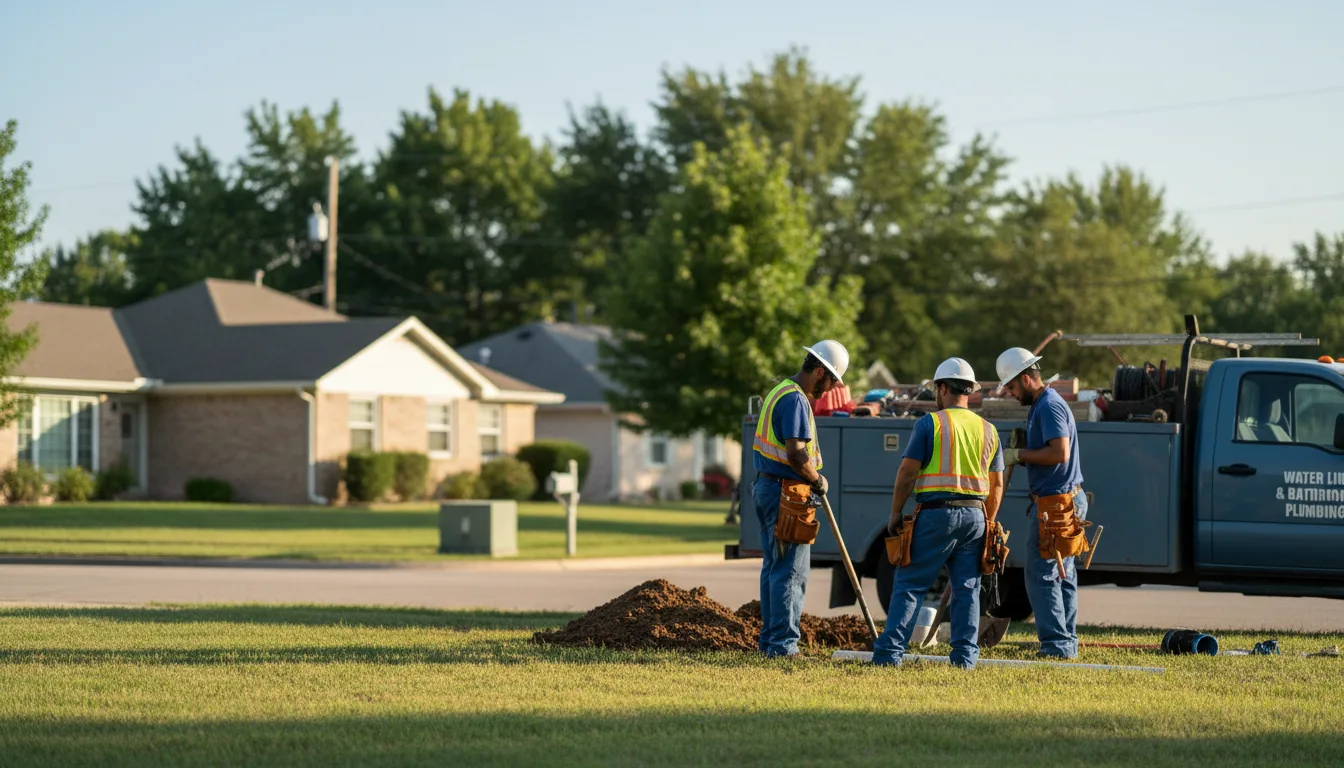 Residential water line and bathroom plumbing service in Strawberry, AR